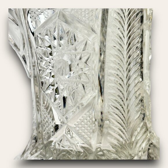 Cambridge Snowflake & Sunburst Clear Crystal Pitcher EVC No Chips EAPG - Picture 10 of 14